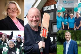 Lancashire's birthday honours recipients:  Jason Oldfield (centre), Lynn Williams (top left), Jean Bolton (bottom left, front), Alistair Bradley (bottom right) and Eileen Evans (top right, second from right in picture)