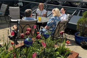 Rossendale Hospice patients in the garden