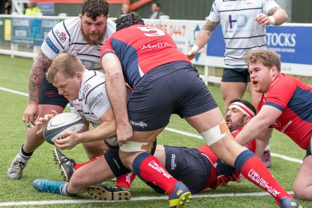 Action from Hoppers' defeat at Chester (photo: Mike Craig)