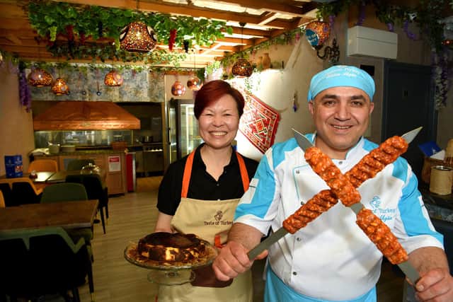 Photo Neil Cross; Chef Hakan Akgun and his wife Guldarye have opened A Taste of Turkey in Bamber Bridge