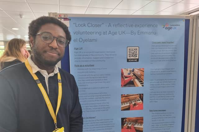 Emmanuel Oyelami at the Edge Hill Medical School's Spring Conference.
