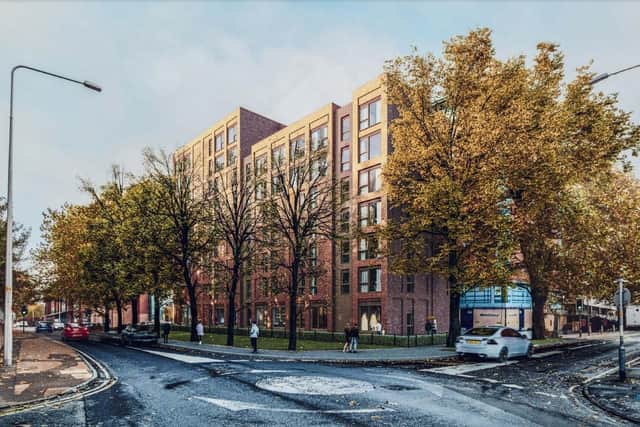 The proposed £22 student block at Lawson Street/Walker Street. (Image: FCH).