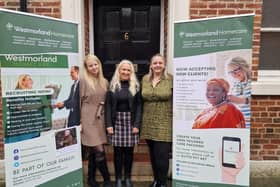 Charlotte Cooper, Tracey Redwood and Lisa Fisher at the Preston branch. Photo:  Westmorland Homecare