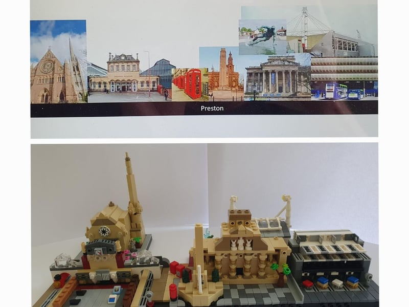 The finished model compared to the mock up Mark had built onPowerPoint using Google images.