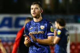Morecambe's Donald Love was sent off at Port Vale Picture: Jack Taylor