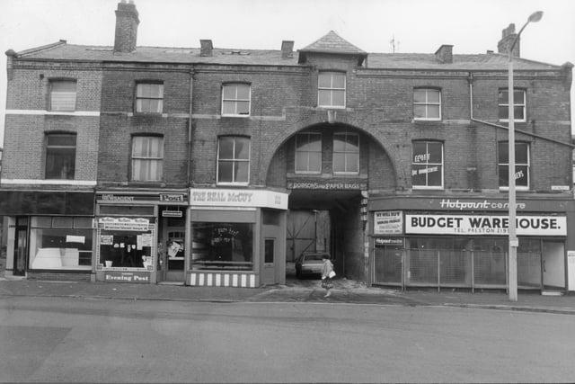 This whole section of Church Street, Preston - pictured here in 1982 - was to make way for the ambitious Cotton Court redevelopment. It was once home to the Preston Livery and Carriage Company, and later became the police horse stables