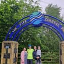 Christian with Clare, Ben and Orren 117 miles into the route on the evening of day two