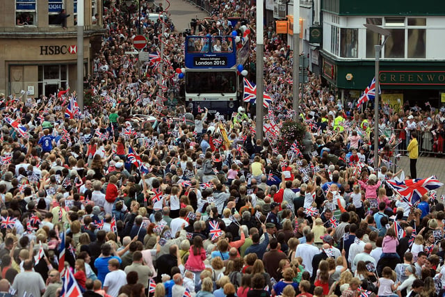 Thousands of delighted fans cheer on Becky at her homecoming in Mansfield in 2008. She became Britain's first Olympic swimming champion since 1988, and the first British swimmer to win two Olympic gold medals since 1908.