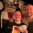 Sean with a lucky winner at one of his McBreen's Music Mayhem nights