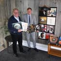 Simon Berry (left) and Mark Needham from English Lakes Hotels with the Winander Club vinyl collection.