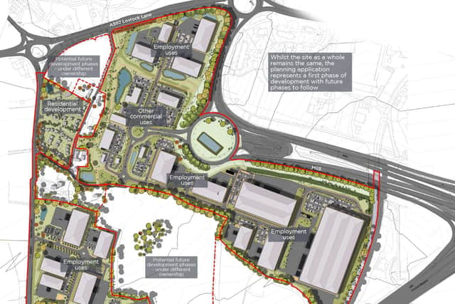 The sprawling Lancashire Central site will include storage and distributuion facilities, office space, housing and some retail and leisure outlets (image: Lancashire County Council)