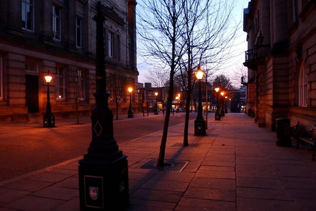 Preston has always looked moody in lamplight at night. Here we see street lighting on Harris Street in Preston city centre which hadn't worked for seven years