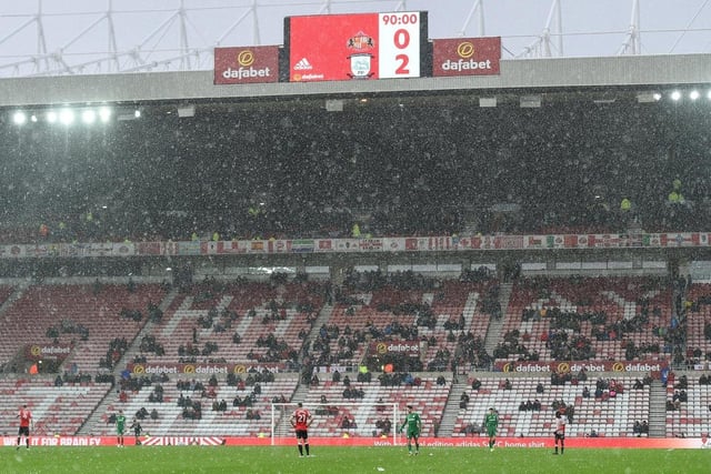 A half-empty Stadium of Light saw Sunderland slip to another defeat in the snow. 