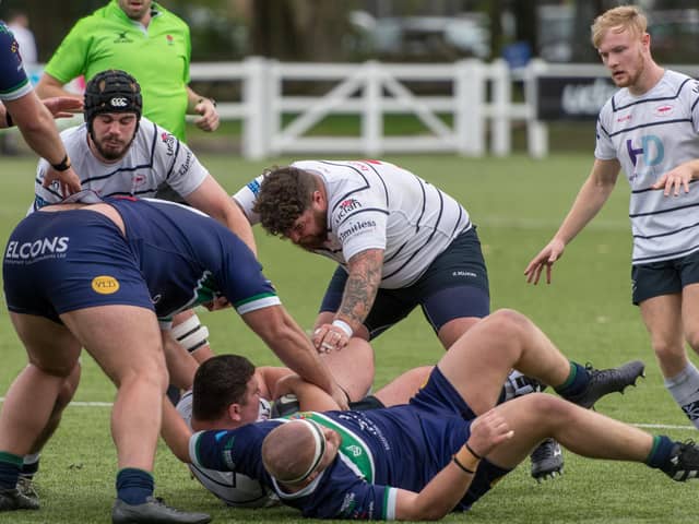 Action from Hoppers' 30-30 draw with Hull at Lightfoot Green (photo: Mike Craig)