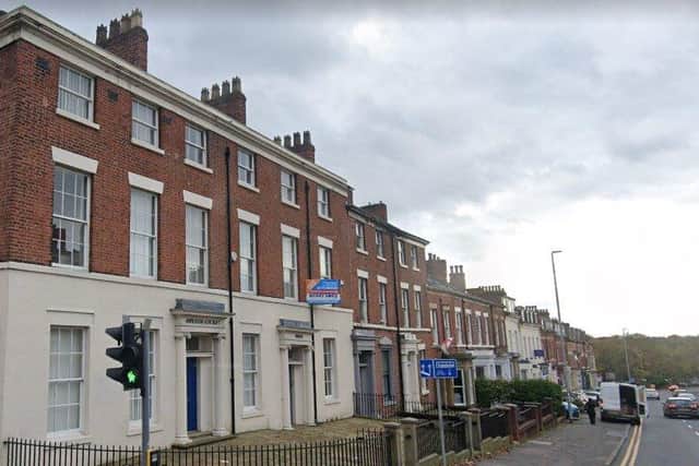 The three properties, which span the corner of Fishergate Hill and Walton's Parade, are to be converted into a place to stay for visitors to Preston (image: Google)