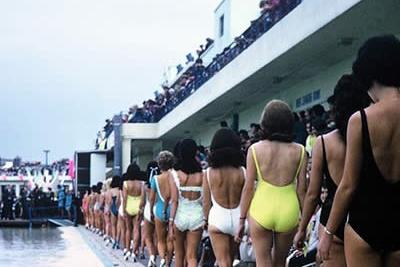 Beauty contestants line up in 1968.