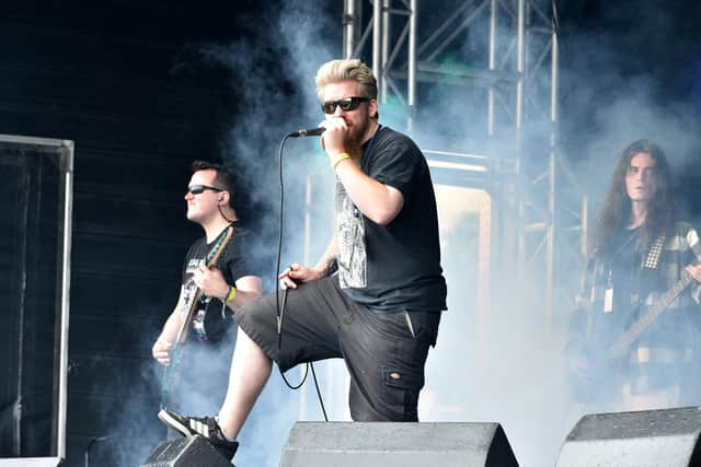 Photo David Hurst
Slayer tribute band, South of Heaven perform on the Hangar Stage at Rock Prest, Moor Park, Preston.