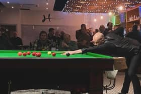Ian Burns takes part in charity Snooker exhibition at Riverside Holiday Park for Lancashire Mind