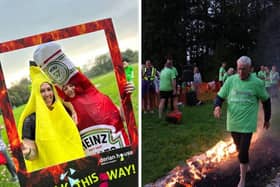 11 spectacular pictures as daredevils across Lancashire come together to walk across fire, shattered glass and 10ft Lego bricks.