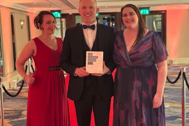 Chrissy Sanders (Franchise Network Trainer), Roger Grogan (CEO and Founder) and Jennifer Talbot (Learning and Development Manager) win gold at the LPI Awards