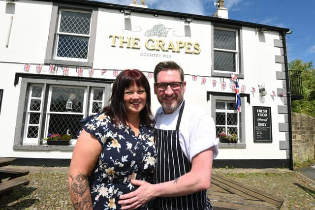 Nicola Denham and partner Mark Webster at The Grapes Inn, Goosnargh