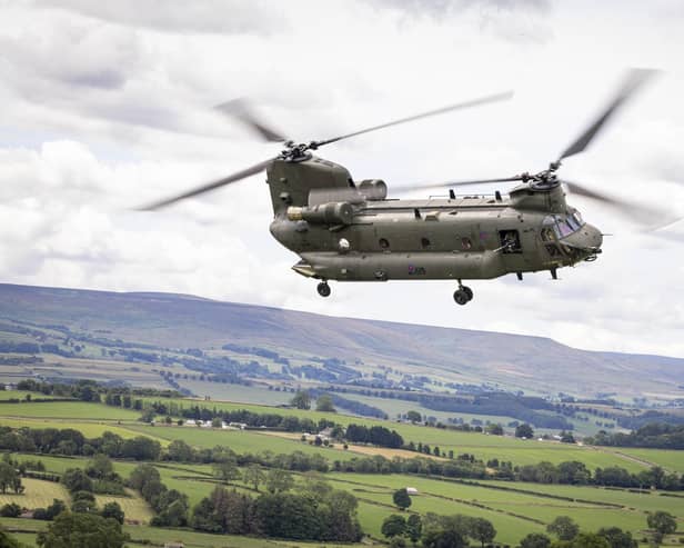 RAF Chinook will be doing a flypast to kick off Scarborough Armed Forces Day 2026. Photo credit: Crown/ AS1 Josh Gorman RAF