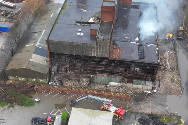 Drone footage of the former Supaskips site in Lancaster which has been on fire for over a week.