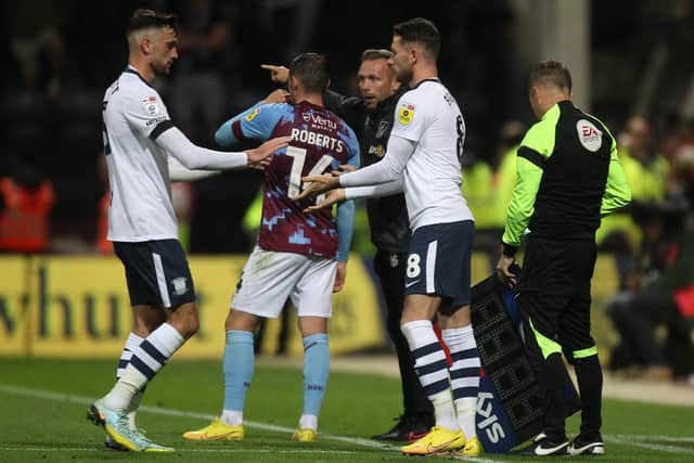 Preston North End's Alan Browne replaces Troy Parrott on Tuesday night against Burnley.