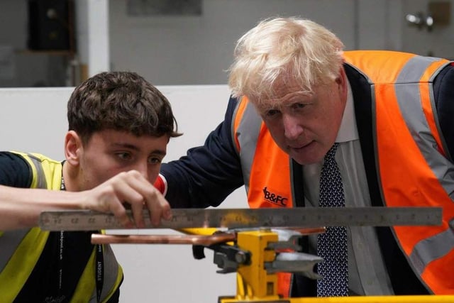 Boris Johnson meeting a student at Blackpool and The Fylde College