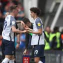 Preston North End's Mikey O'Neill replaces Emil Riis in the win over Middlesbrough at Deepdale