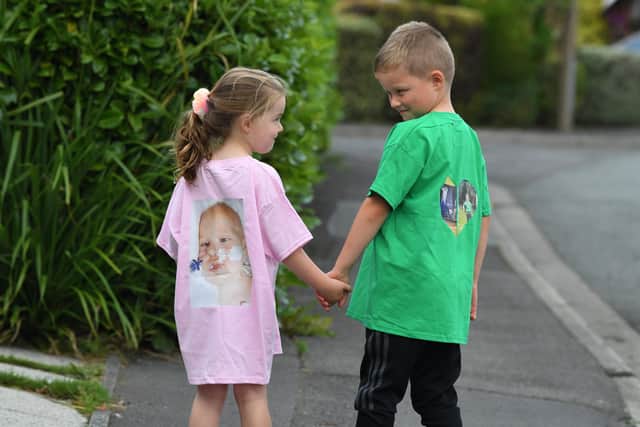 Liam will be supported by his four-year-old sister Maisie