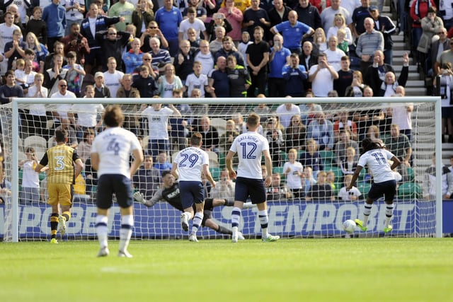 Preston's Daniel Johnson beats Owls keeper Keiren Westwood from the spot for the game's only goal.