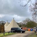 The tipis at the Riley Green Marina site are only situ between May and September  (image via Chorley Council planning portal)