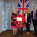 Left to right: Sheila Thornton (Anchor Wellness Co-Ordinator), Mavis Dunn (Resident at Israel Sieff Court care home), Kathryn Glass (Royal Star and Garter’s VFF Project Lead) and Rob Martin (Managing Director of Care Services at Anchor)