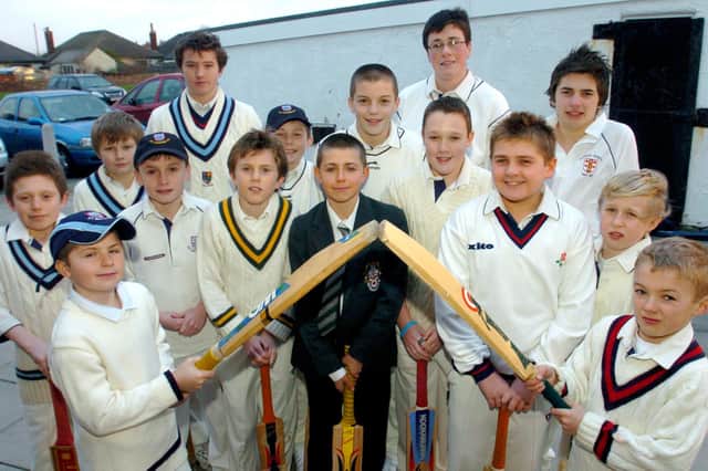 Young cricketers gather at St Annes Cricket Club before their journey to Preston. They will be doing the guard of honour for cricketer Andrew Flintoff who is being awarded the Freedom of Preston