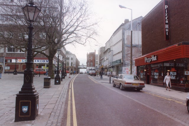 A view of Cheapside looking towards the junction of Church Street and Fishergate. Judging by the shops and cars this image was taken in the 80s or very early 90s