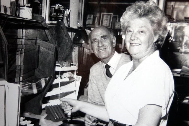Tom and Edna Pye of Highfield Road, Adlington, as they retired from Park Road Post Office
