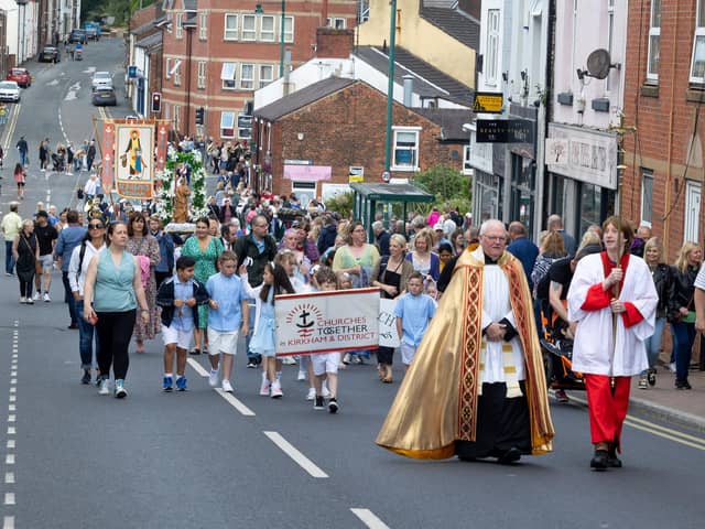 The streets of Kirkham and Wesham were a sea of colour as the morning procession was held for  the first time in three years