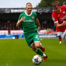 Morecambe midfielder JJ McKiernan scored their second goal on Saturday Picture: Jack Taylor