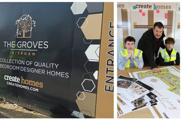 The Create Homes apprentices Frazer and Jason, with their mentor, Site Manager – Andy Barlow at The
