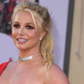 Britney Spears arrives for the premiere of Sony Pictures' "Once Upon a Time... in Hollywood" in July 2019. (Photo by VALERIE MACON / AFP) (Photo by VALERIE MACON/AFP via Getty Images)