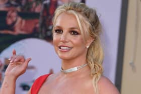 Britney Spears arrives for the premiere of Sony Pictures' "Once Upon a Time... in Hollywood" in July 2019. (Photo by VALERIE MACON / AFP) (Photo by VALERIE MACON/AFP via Getty Images)