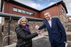Official handover of the keys to the new Whittle Surgery, Preston Road, Chorley by Chorley Council leader Alistair Bradley. Picture by Paul Heyes.