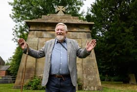 Simon Gillow Reynolds is delighted at the new roof on the Gillow mausoleum. Photo: Kelvin Lister-Stuttard