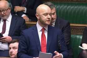 Jonathan Hinder MP speaking in the House of Commons Chamber yesterday