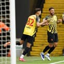 Watford's Andre Gray scoring in the Championship two seasons ago.