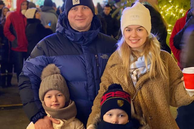 The Ukrainian family of four fled from their house in Kyiv.