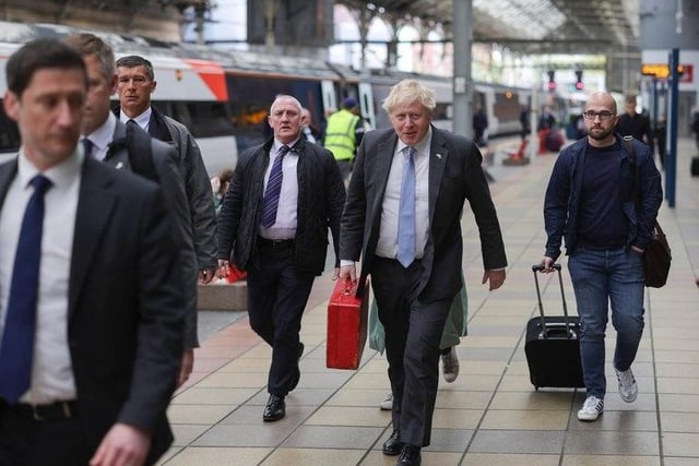 Boris at Preston train station. Picture by Andrew Parsons CCHQ / Parsons Media
