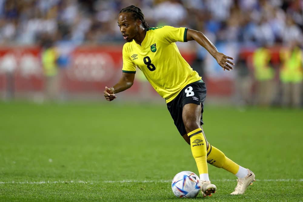 Daniel Johnson in action for Jamaica