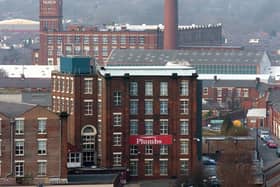 An interesting view of the Plumbs Factory in Ashton, with Tulketh Mill in the background, as seen in 2004 from St Walburge's church spire